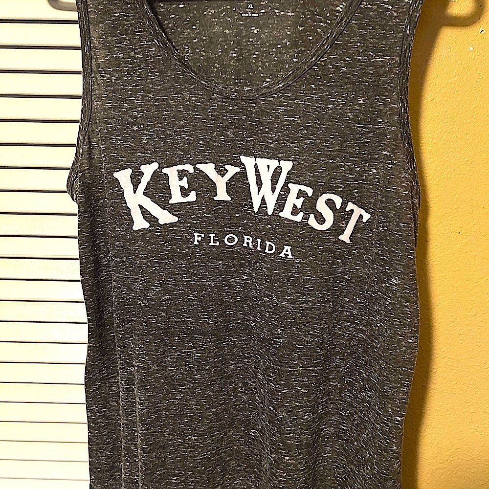 Gray Tank Top with Key West Print
